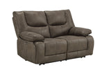 Harumi Gray Fabric Power Motion Loveseat With USB