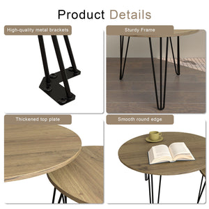 Round Nesting Coffee Table For Living Room (Set of 2)