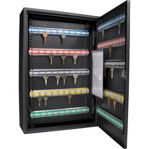 Adjustable Key Cabinet with Lock - Multiple Sizes, Gray or Black