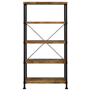 Avon - 2 Piece Computer Desk And Bookcase With 3 Drawers - Rustic Brown