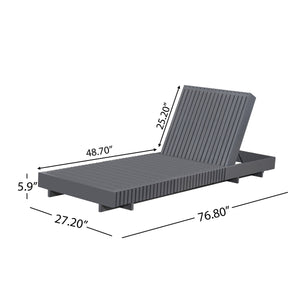 Dark Acacia Wood Chaise Lounge