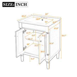 Bathroom Vanity With Top Sink, 2 Tier Storage Cabinet