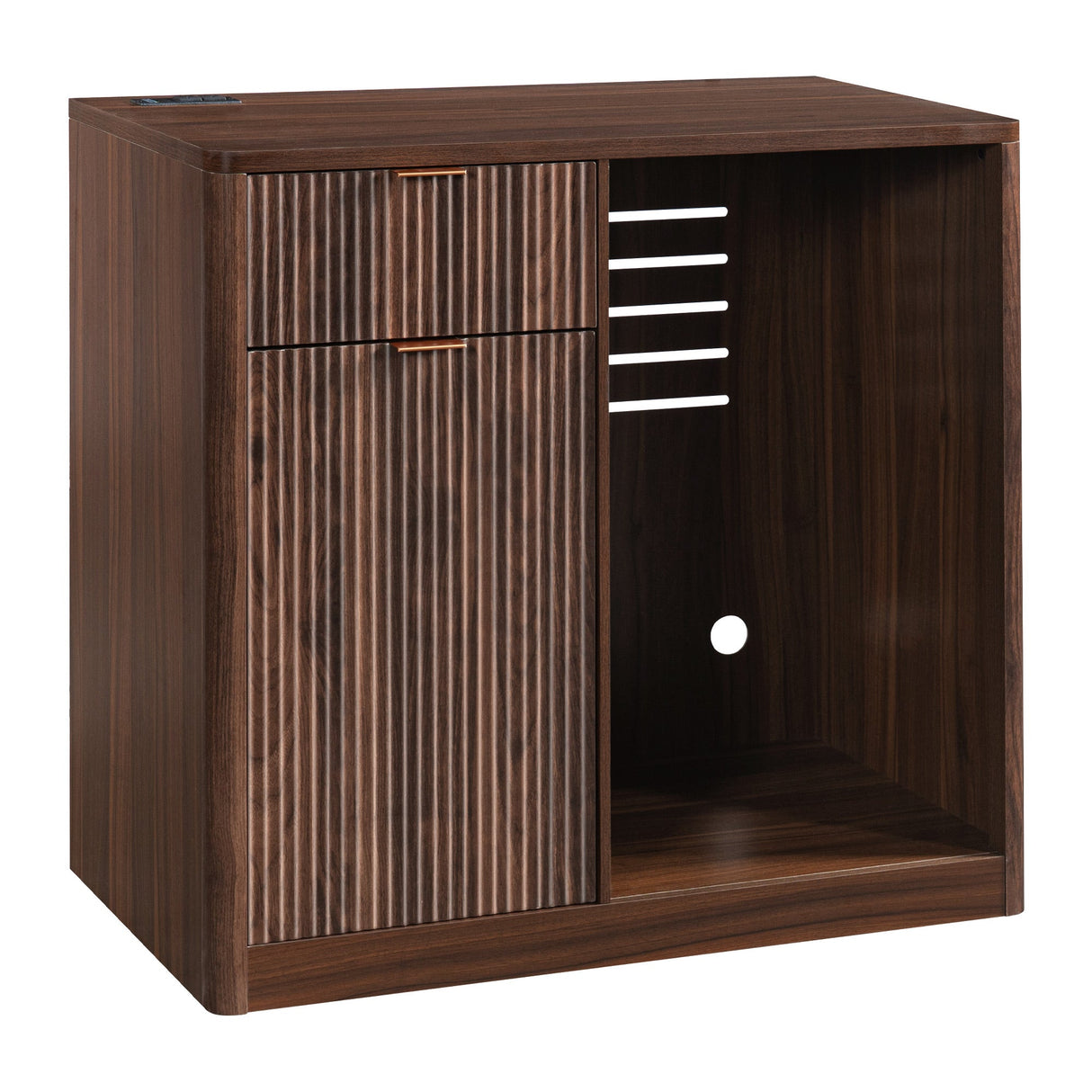 K&K 2-Piece Coffee Bar Cabinet with Fridge Space