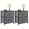 Set of 2 Nightstands with Drawers, Small End Tables with Storage for Bedroom & Office