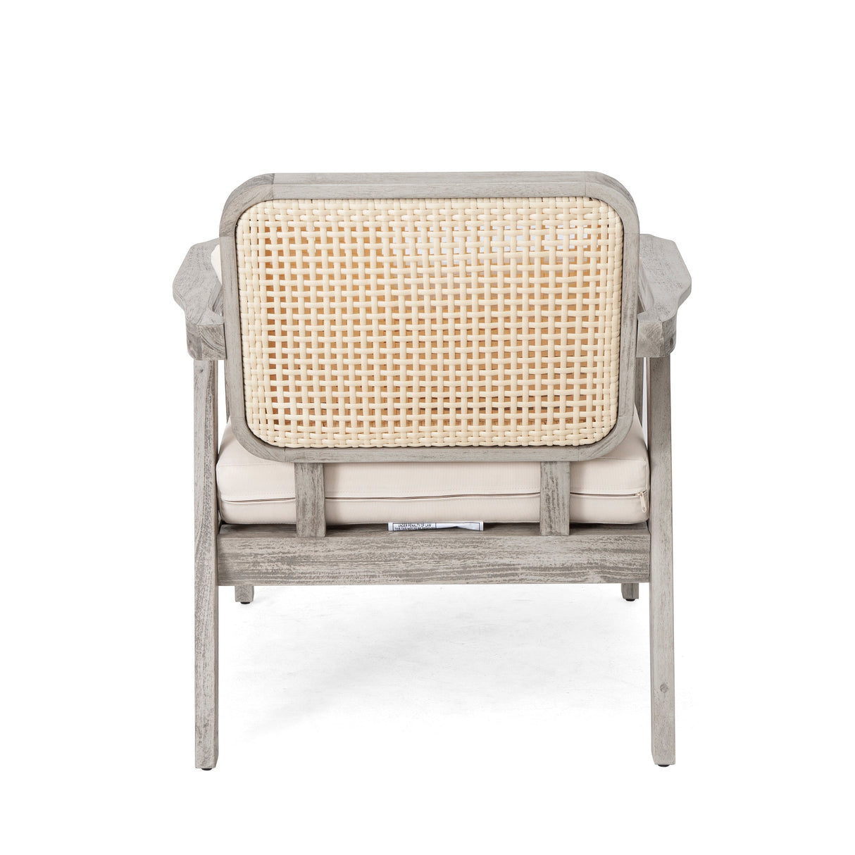 Set of 2 Outdoor Acacia Wood Patio Club Chairs with Cushions