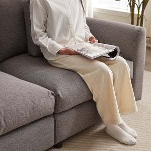 102.2 Inch Combination Modular Sofa with Ottoman Grey