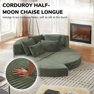 Semi Circular 2 In 1 Sofa Bed With Neck Pillow And Throw Pillows
