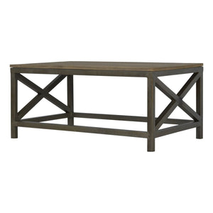 Cross Metal Coffee Table - Pewter