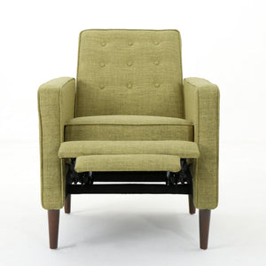 Mid-Century Modern Recliner With Button Tufted Waffle Stitch