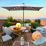 10x6.5ft solar led patio umbrella with crank & tilt