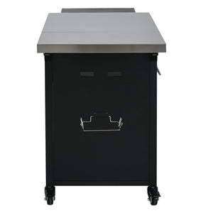 Foldable Outdoor Prep Station BBQ Cart Patio Dining Cart