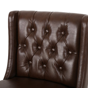 30.5 Inch Seat Height Bar Stool with PU Upholstery and Metal Footrest