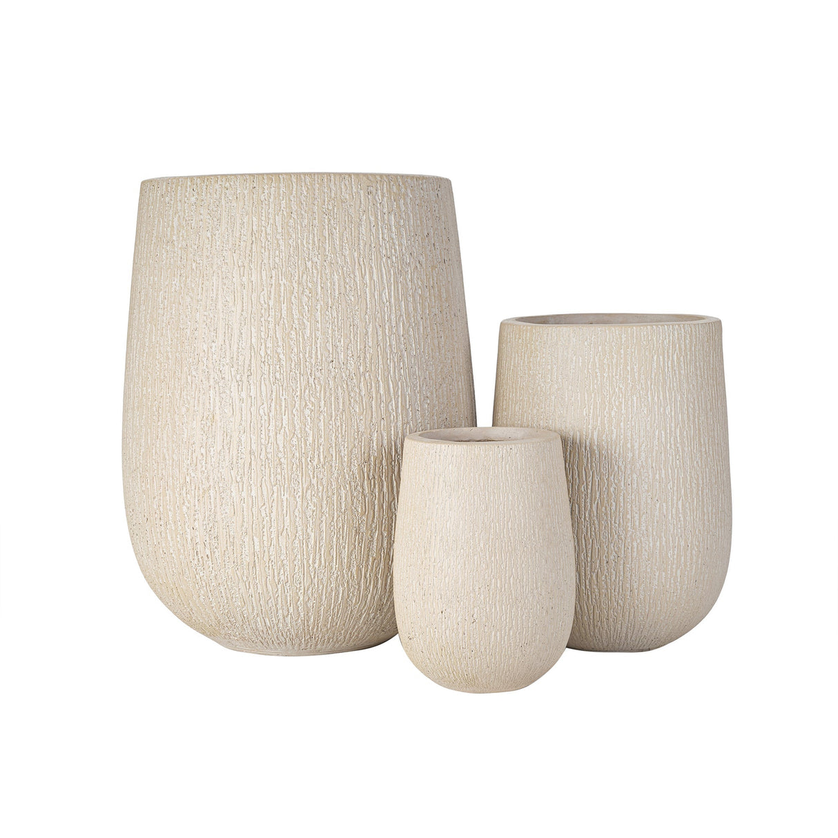 U_Style Egg-Shaped Lightweight MGO Outdoor Planter Set of 3