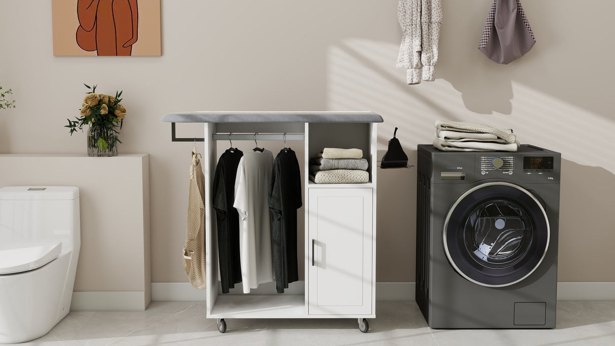 Ironing Cart with Rolling Ironing Board