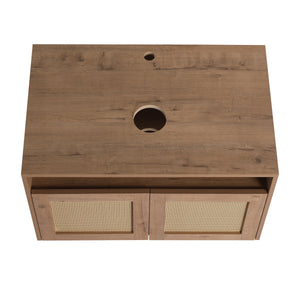 30" Bathroom Cabinet, 2-Soft Close Door, Float Mounting Design