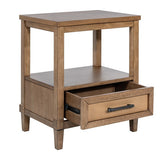 Nightstand with Bottom Drawer and Open Shelf