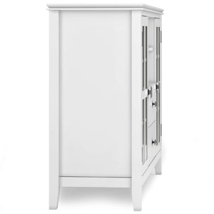 Handcrafted Tall TV Media Stand with Glass Doors and Storage - Multiple Colors