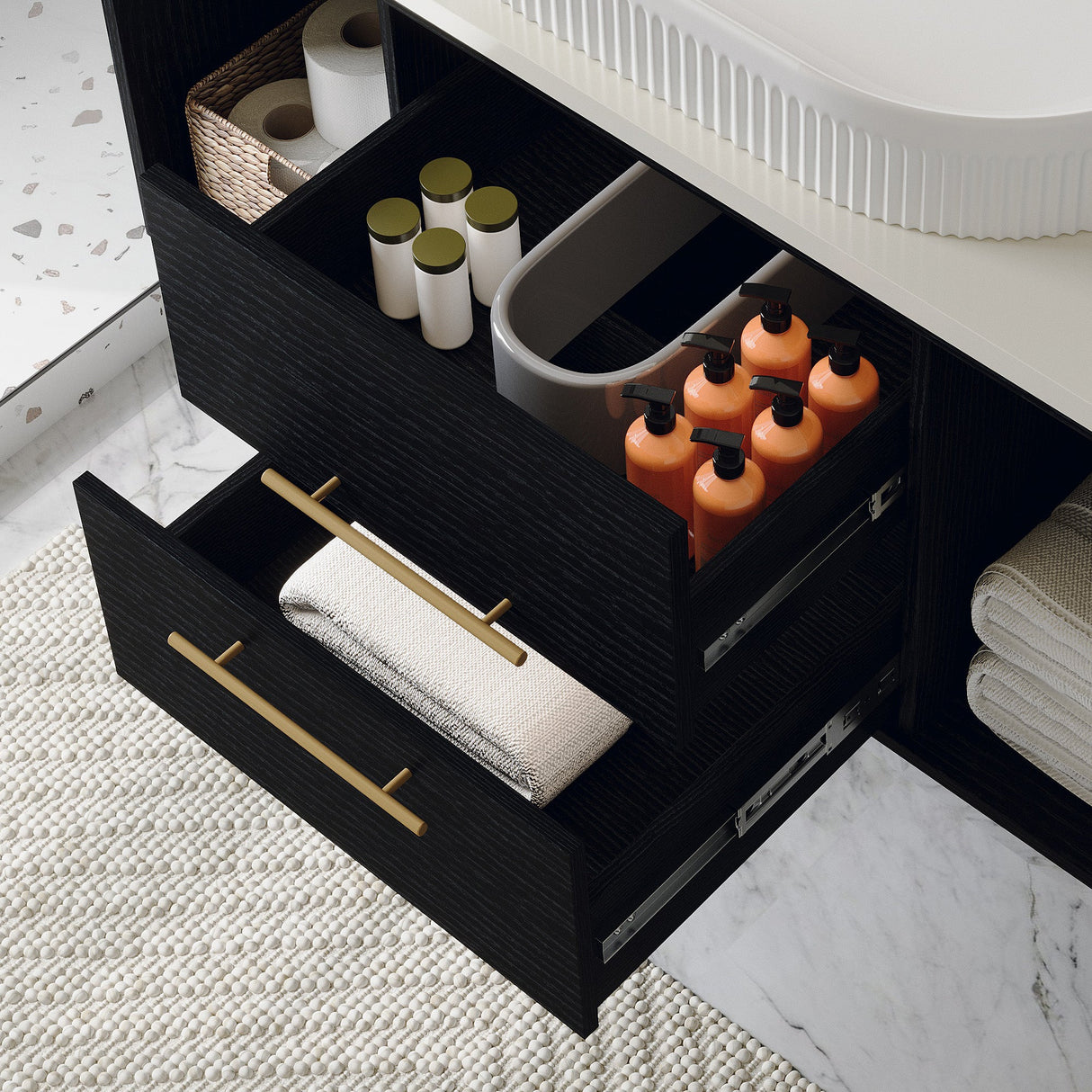 Modern 39.4-In Wall-Mounted Bathroom Vanity with Oval Ceramic Sink