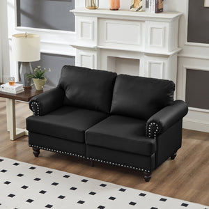 59.5" Modern Classic Design Loveseat Leather Couch