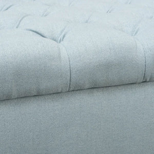 Hayes - Contemporary Armed Storage Bench With Rolled Arms And Button Tufting