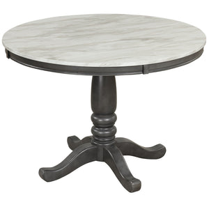 Dining Table - Gray - Faux Marble