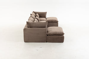 129.8" Width Cloud Couch Oversized Modular Sectional Sofa