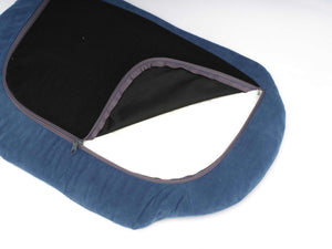 Scandinavian Style Elevated Dog Bed Pet Sofa Velvet Dark Blue Small Size