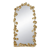 Full Length Arched Wall Mirror With Gold Leaf Accents