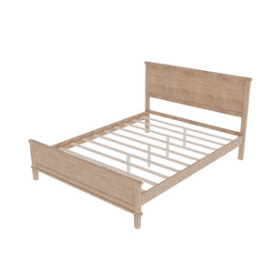 Mid-Century Platform Bed With Headboard And Slat Support, No Box Spring Needed