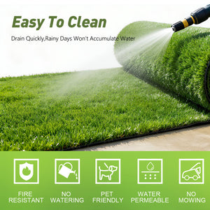 Realistic Deluxe Artificial Grass Synthetic Thick Lawn Turf Carpet