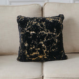 Luxury Chinchilla Faux Fur Gilded Black Pillow (22 In. x 22 In.)