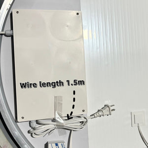 Arched LED Vanity Mirror With Time & Temperature Display, Anti-Fog, Dimmable Backlight In Frame, 3 Color Temperatures
