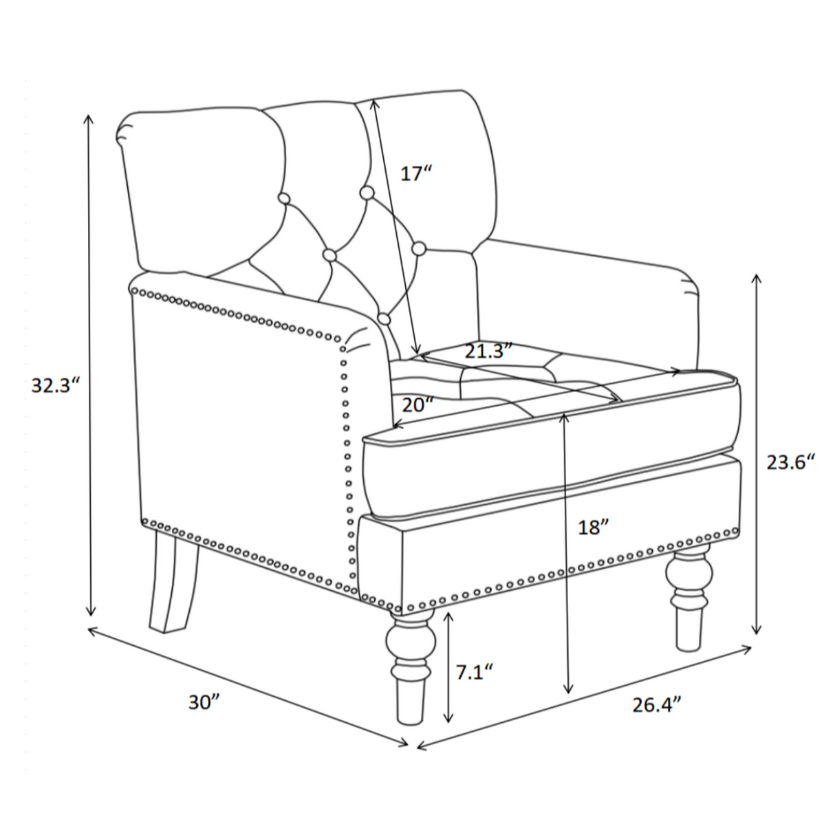 Tufted Club Chair Upholstered Accent Armchair in Beige Corduroy