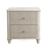 Fluted Nightstand With 3 Drawers