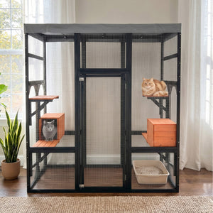 62.6" Solid Wood Pet Enclosure