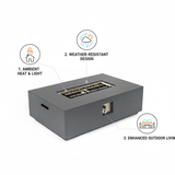 Volon Modern Rectangular Fire Pit Table in Light Gray