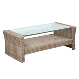 U-Style Patio Furniture Set - 4 Piece Outdoor Conversation Set with Ottoman and Cushions