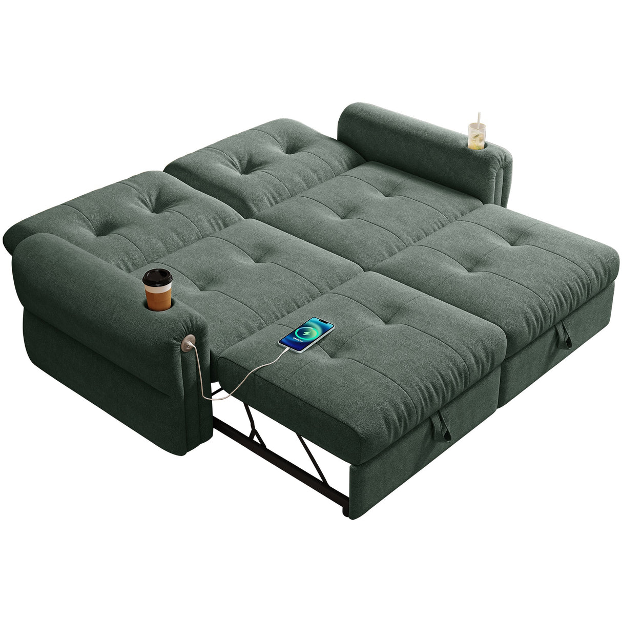 Chenille Convertible Sofa Bed