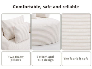 Round Sofa Bed with Memory Foam Sectional Couches for Living Room