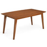 Rectangular Dining Table with Durable Solid Rubberwood Construction - Brown