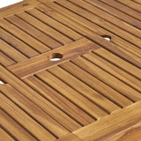 Outdoor 6-Seater Acacia Wood Expandable Dining Set with Cushions