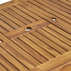 Outdoor 6-Seater Acacia Wood Expandable Dining Set with Cushions