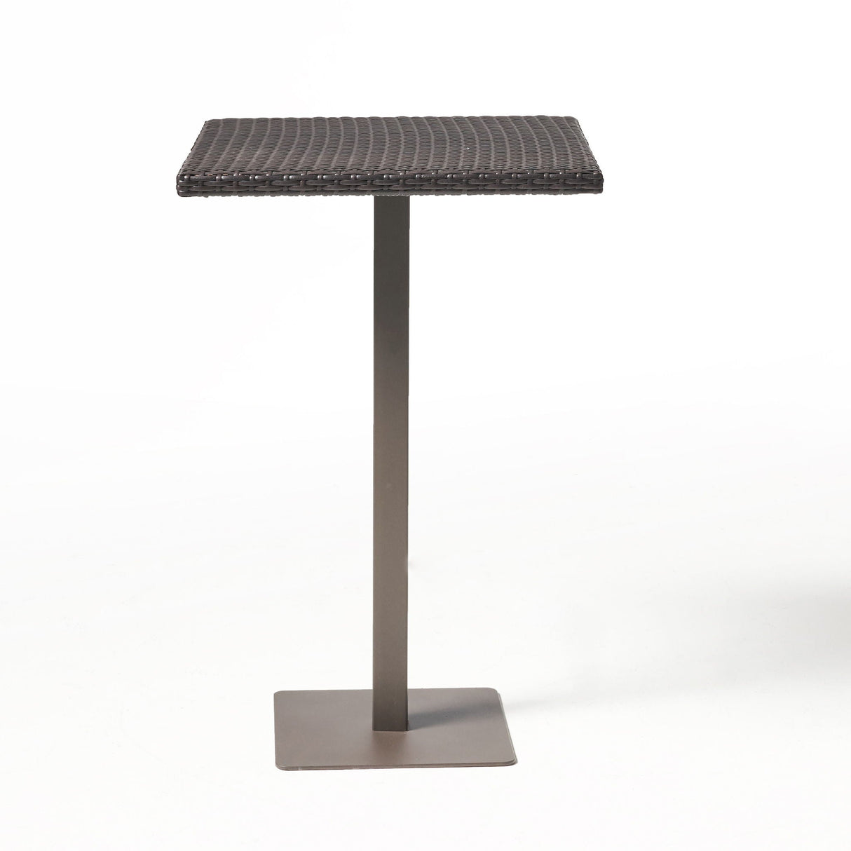 Outdoor Square Rattan Bar Table with Iron Frame - Multi Brown