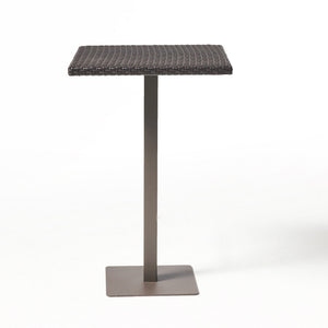 Outdoor Square Rattan Bar Table with Iron Frame - Multi Brown