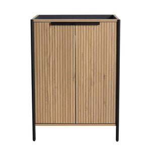 Light Brown Contemporary Freestanding Bathroom Vanity with Adjustable Shelves