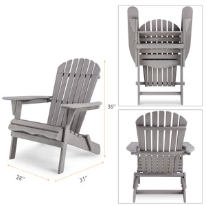 Classic Gray Cedar Wood Lounge Patio Chair Set of 2
