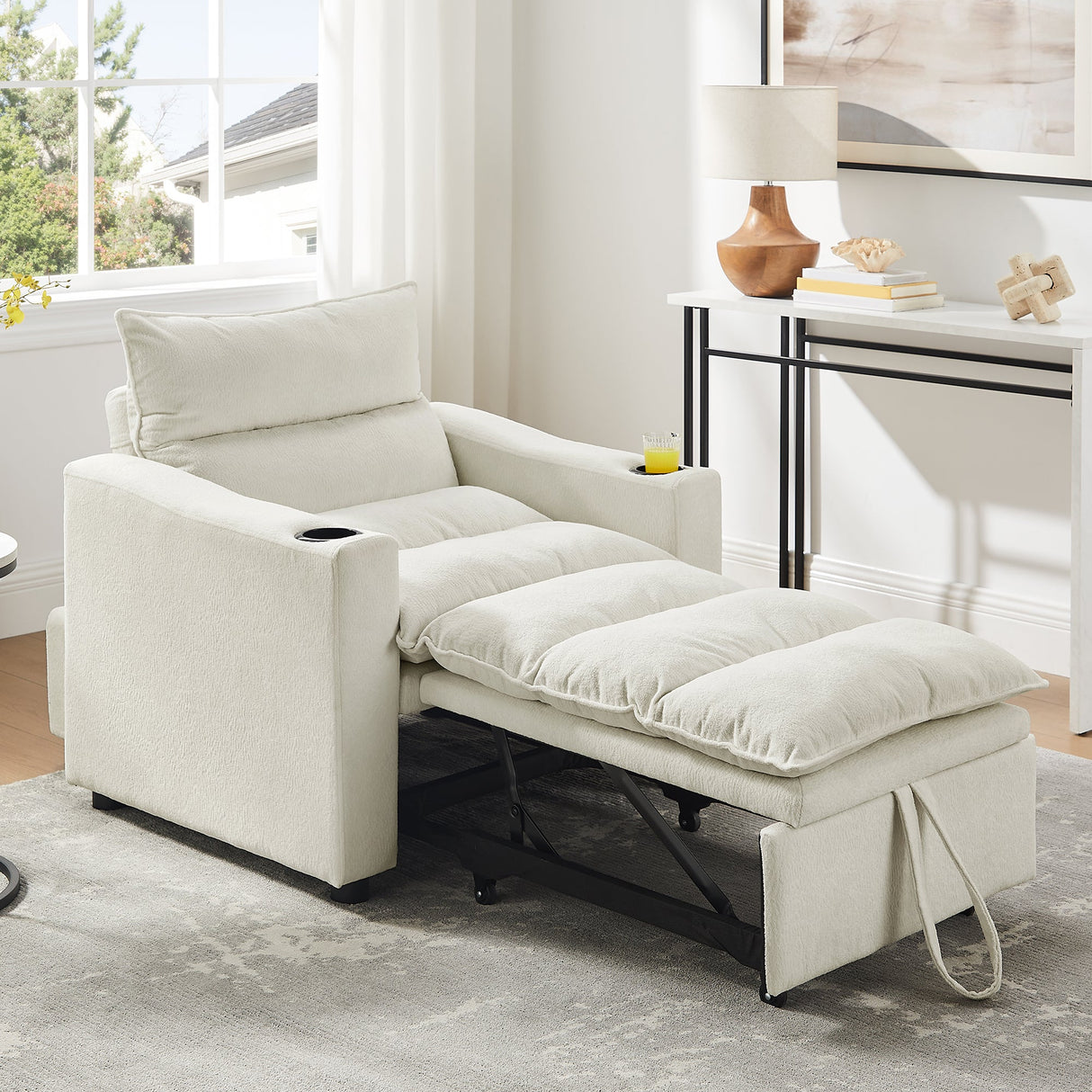 Sleeper Sofa Chair Bed - Convertible 3-in-1 Design