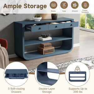 Console Table With 3 Soft Close Drawers & 2 Open Shelves
