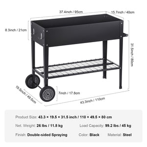 Raised Garden Bed - Elevated Metal Planter Box
