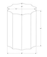 Artifact End Table with Scalloped Design and Hammered Texture